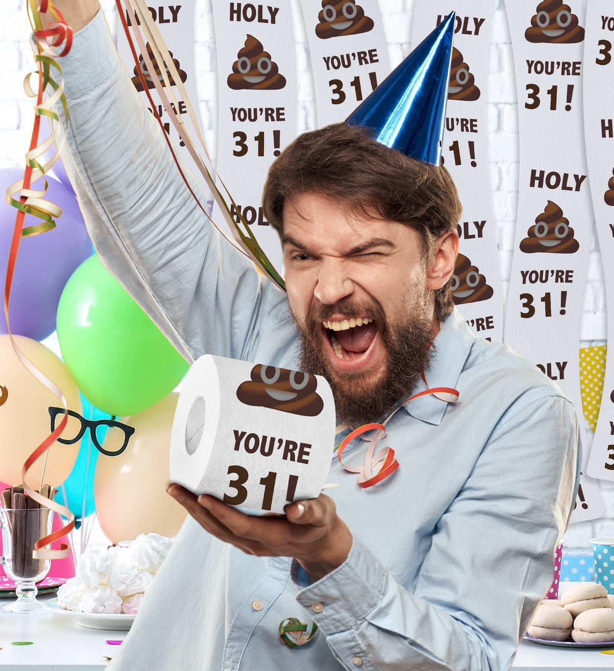 Papel Higiénico Impreso Holy Poop You're 31 31 Cumpleaños 500 Hojas
