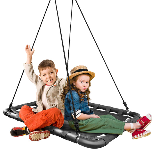Columpio Rectangular Sorbus Negro para Árbol y Parque Infantil con Accesorios Incluidos para Niños