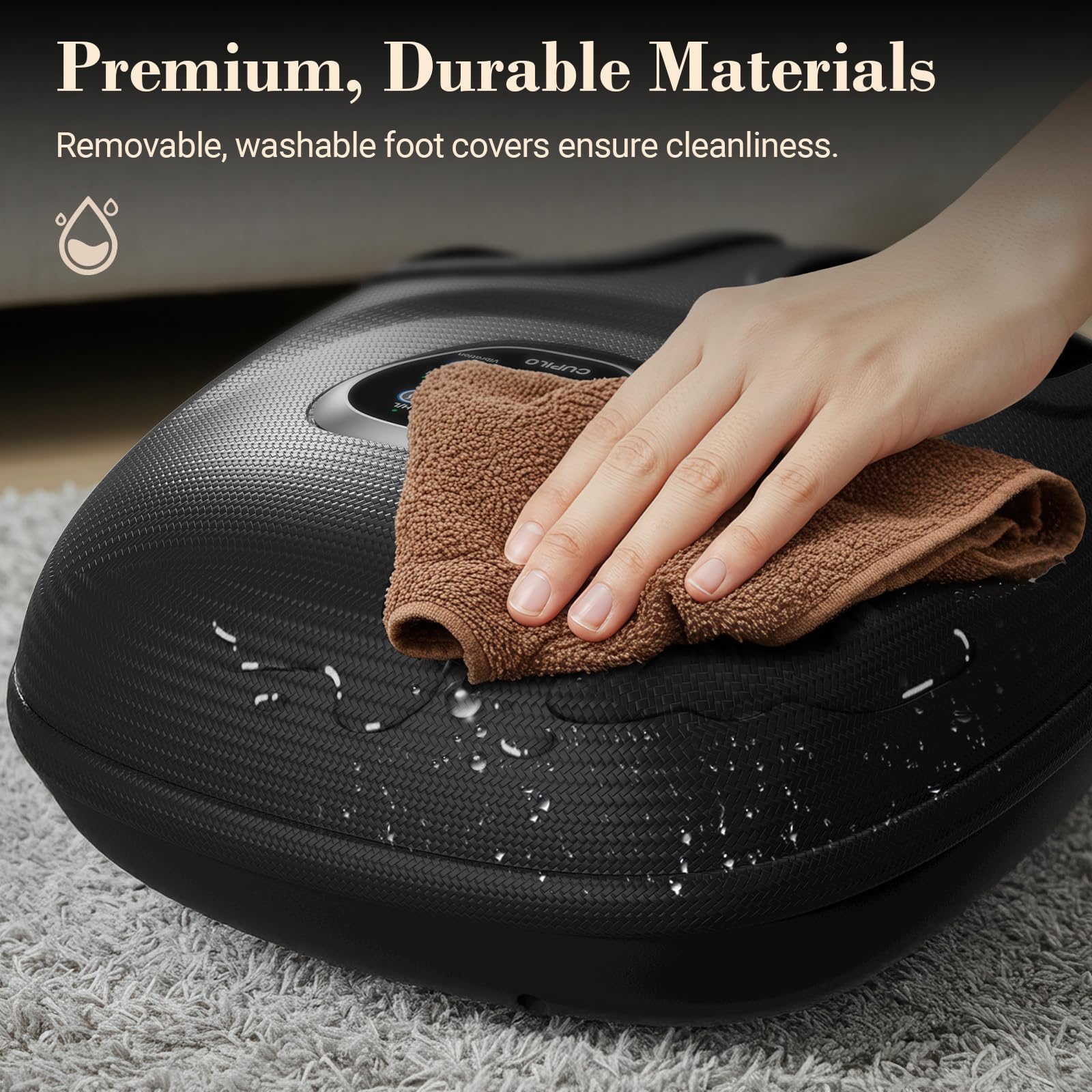 CuPiLo Máquina Masajeador de Pies Shiatsu con Calor, Vibración Ajustable y Compresión para Aliviar el Dolor de Neuropatía, Fascitis Plantar y Tensión Muscular