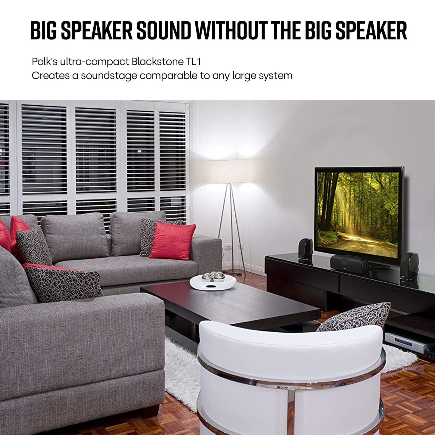 Polk Audio TL1 - Bocinas (Bocina set unit, Tabletop/bookshelf, Satellite, 120 - 22000, Black, Wired)