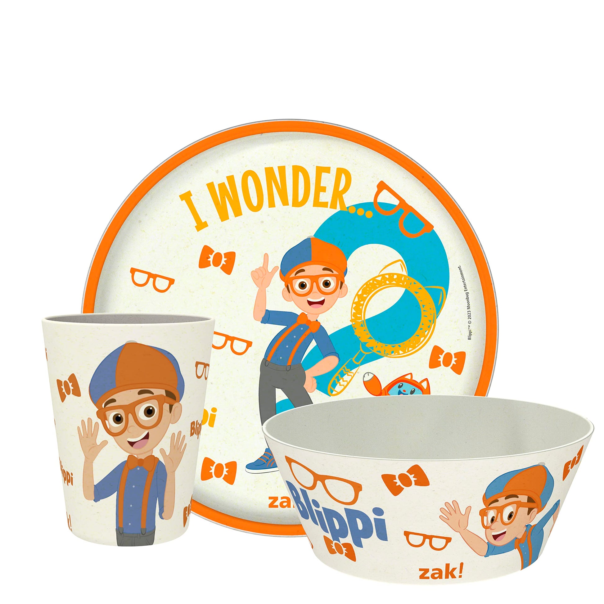 Juego de Vajilla Zak Designs Blippi Bambú Melamina Duradero para Niños