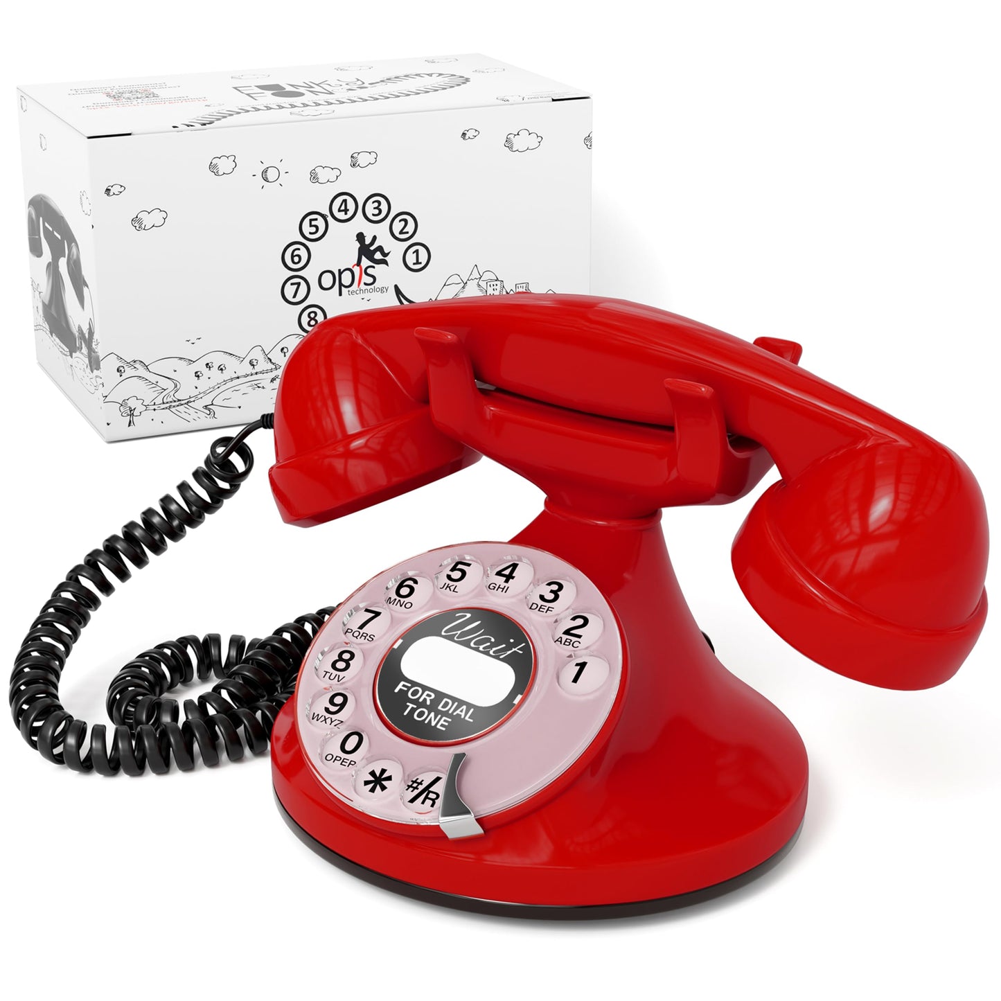 Opis funkyfon Cable Retro teléfonos, rojo (FF Red), FunkyFon