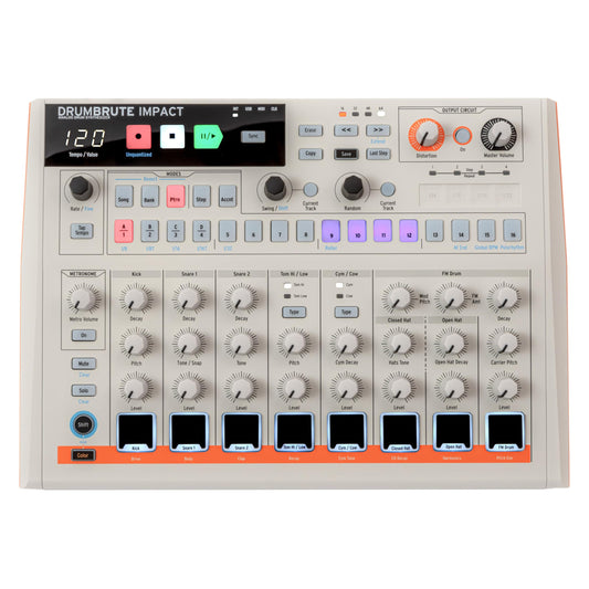 Arturia DrumBrute Impact 1984 - Máquina de tambor analógica, color blanco
