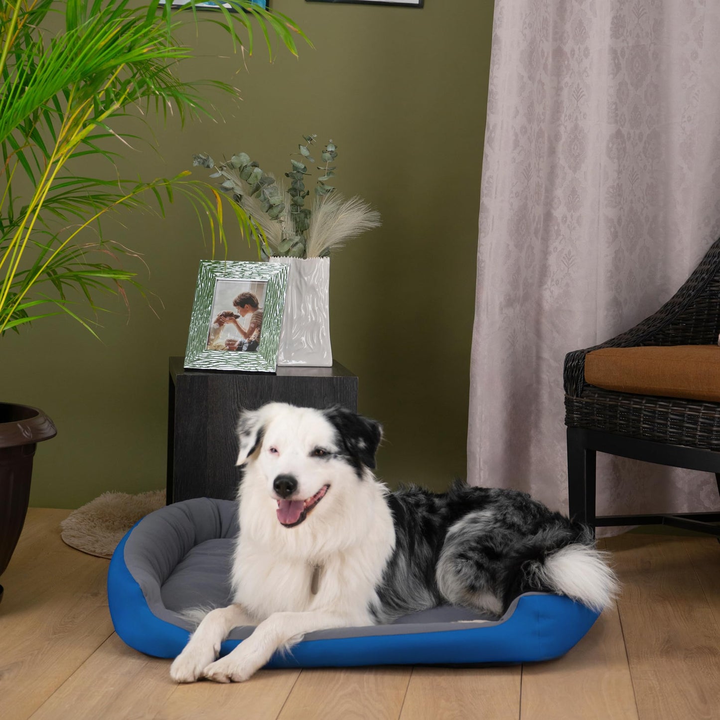 Cama para Perro Hills Azul Gris Resistente y Confortable con Relleno Suave