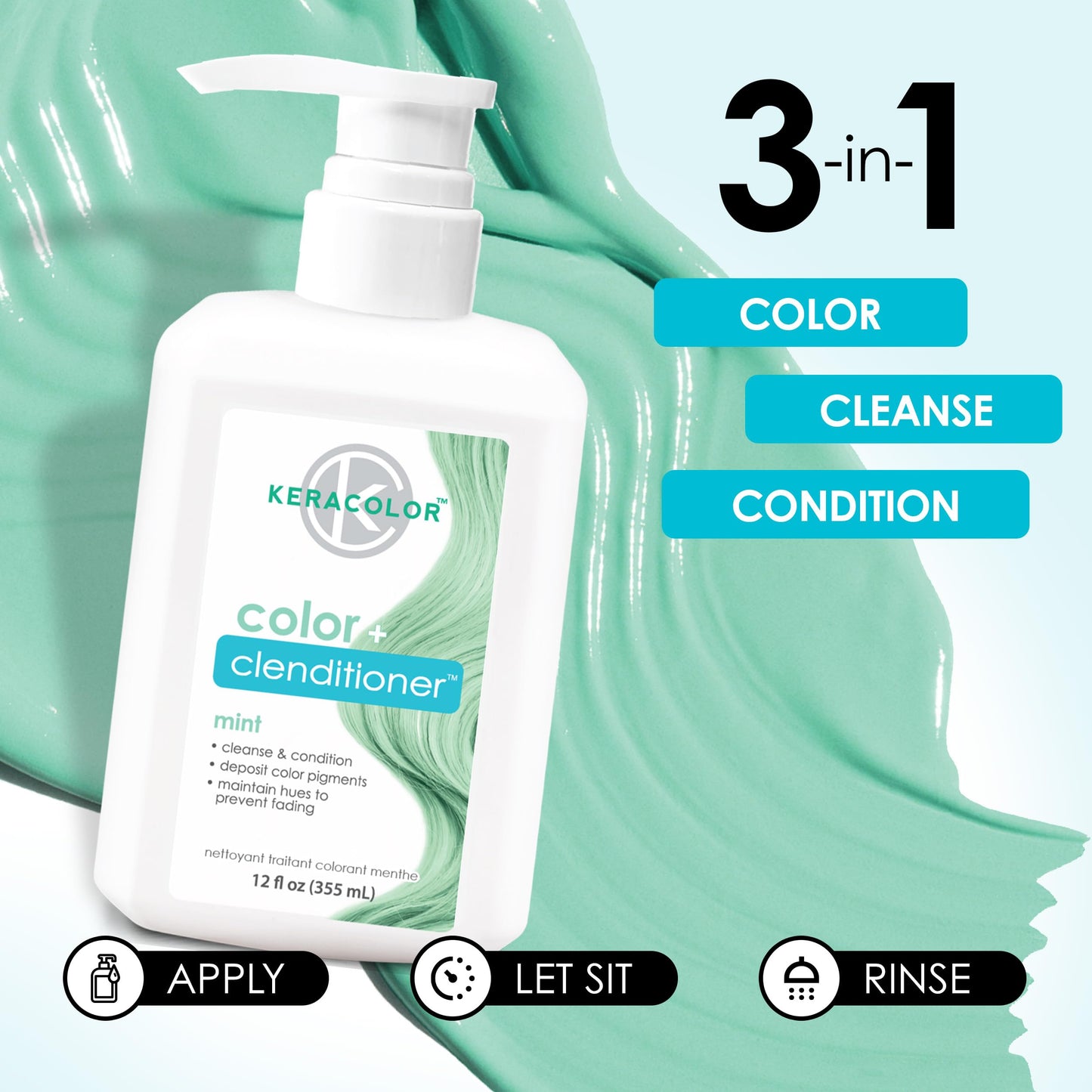 Keracolor Color Plus Clenditioner, Mint, 12 ounce