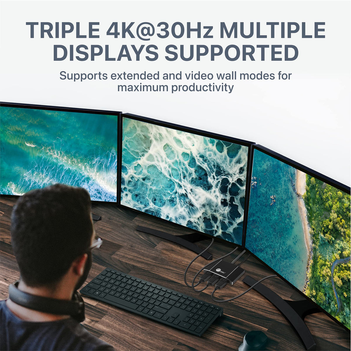 Hub MST DisplayPort a HDMI SIIG 3 Puertos 4K para PC Windows y Portátiles