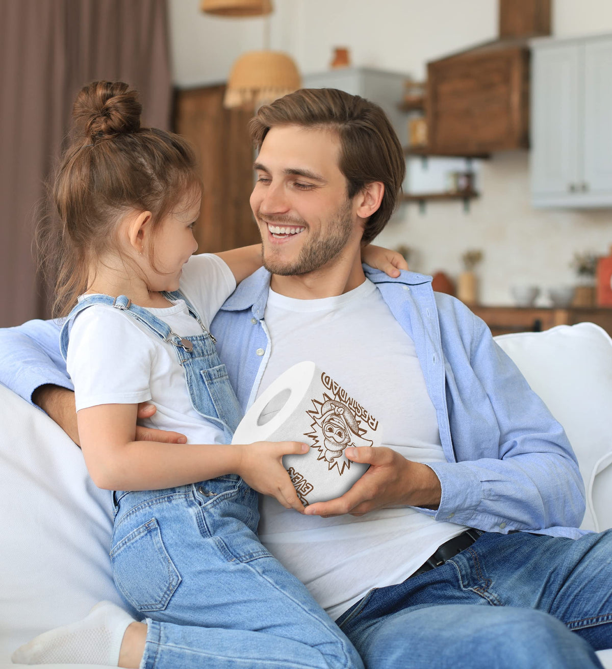 Rollo de Papel Higiénico TP Happy Fathers Day Super Hero Best Dad Ever Impreso 500 Hojas