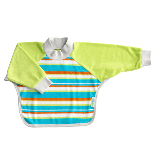 Babero de Manga Larga Kiddologic rayas Frescas de Lima impermeable para Bebé 6-12 Meses