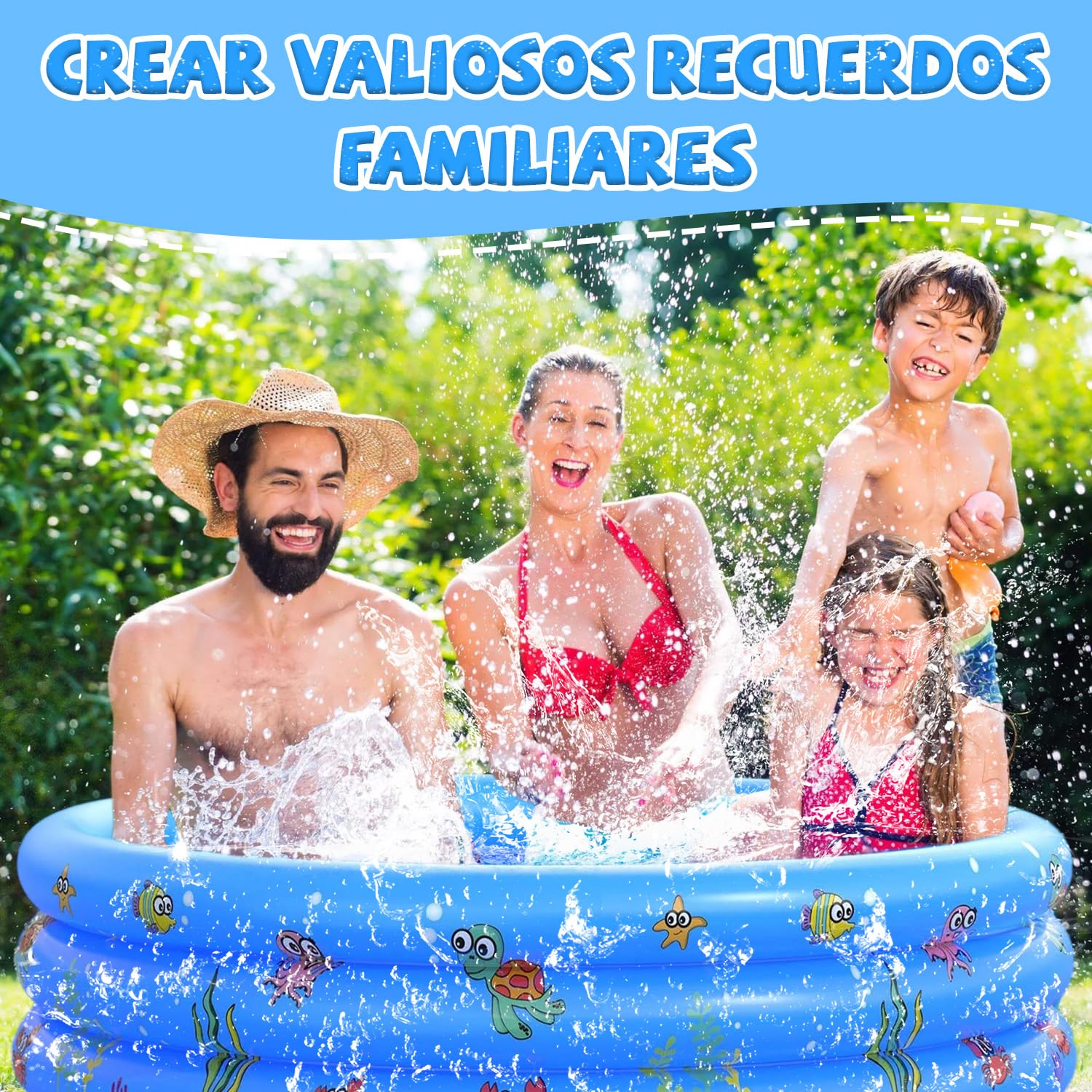 Alberca Inflable Sugarzoon Azul con 3 Niveles para Niños y Adultos