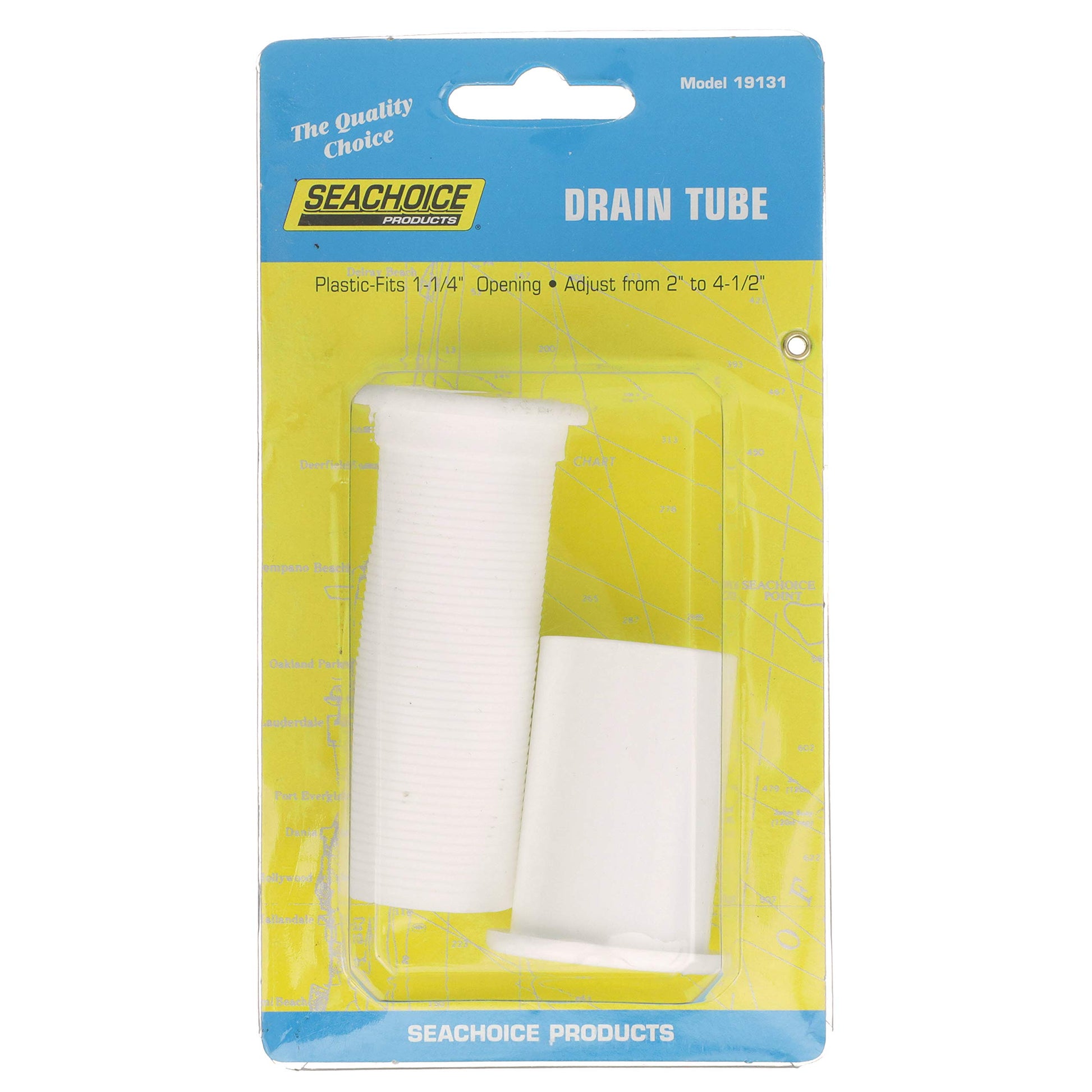 Tubo de Drenaje Ajustable Seachoice Blanco para Apertura de 1-1/4 Pulgadas