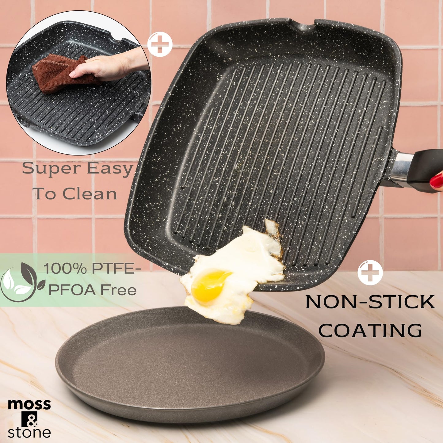 Parrilla de Aluminio Moss & Stone Gris con Picos Vertedores de 11 Pulgadas