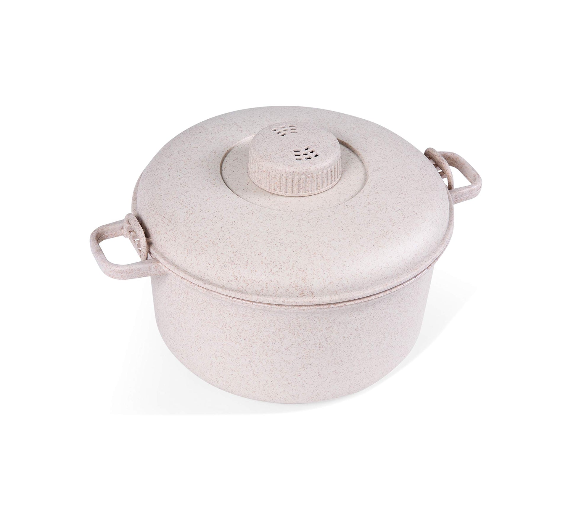 Handy Gourmet - olla de presión ecológica para microondas, fácil de cocinar en microondas, utensilios de cocina de microondas fáciles y rápidos para arroz, pollo, pasta y más, material no tóxico y biodegradable (beige)