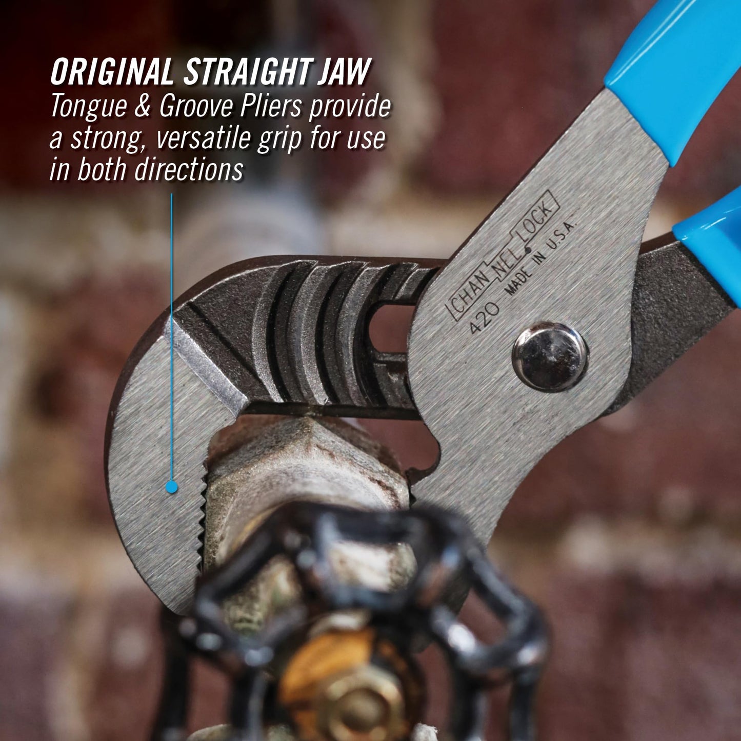 Channellock 420 Pinza de Extensión Mordaza Recta de 9 1/2"