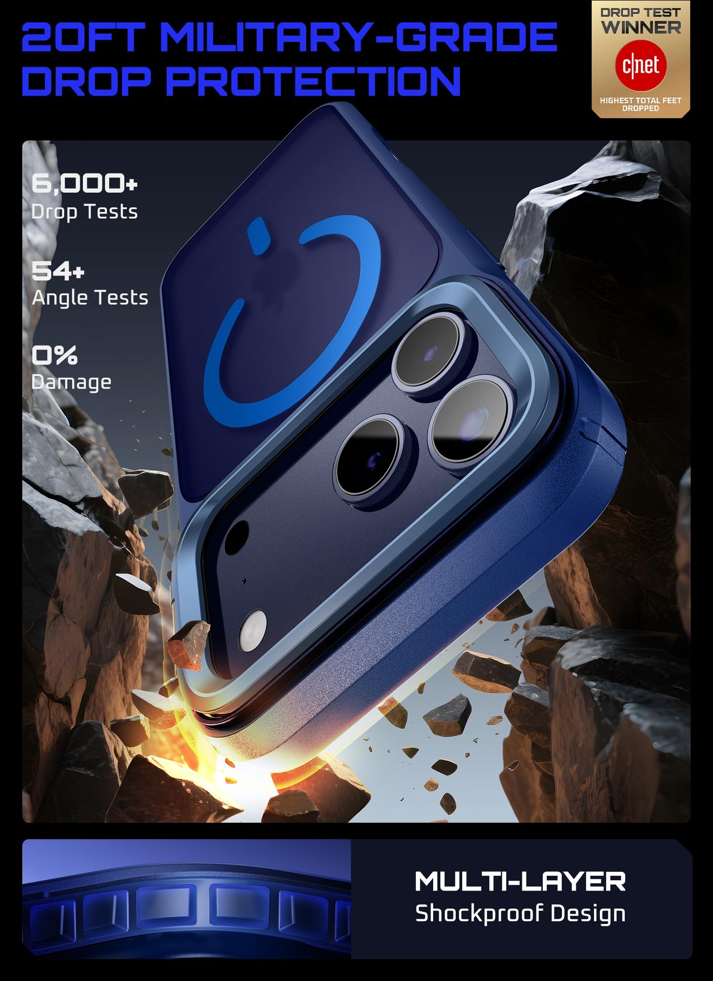 SUPCASE Funda Magnética para iPhone 17 Pro MAX Case Compatible con MagSafe [Unicorn Beetle mag] Resistente Carcasa Delgada Translúcida Mate para iPhone 17 Pro MAX - Azul