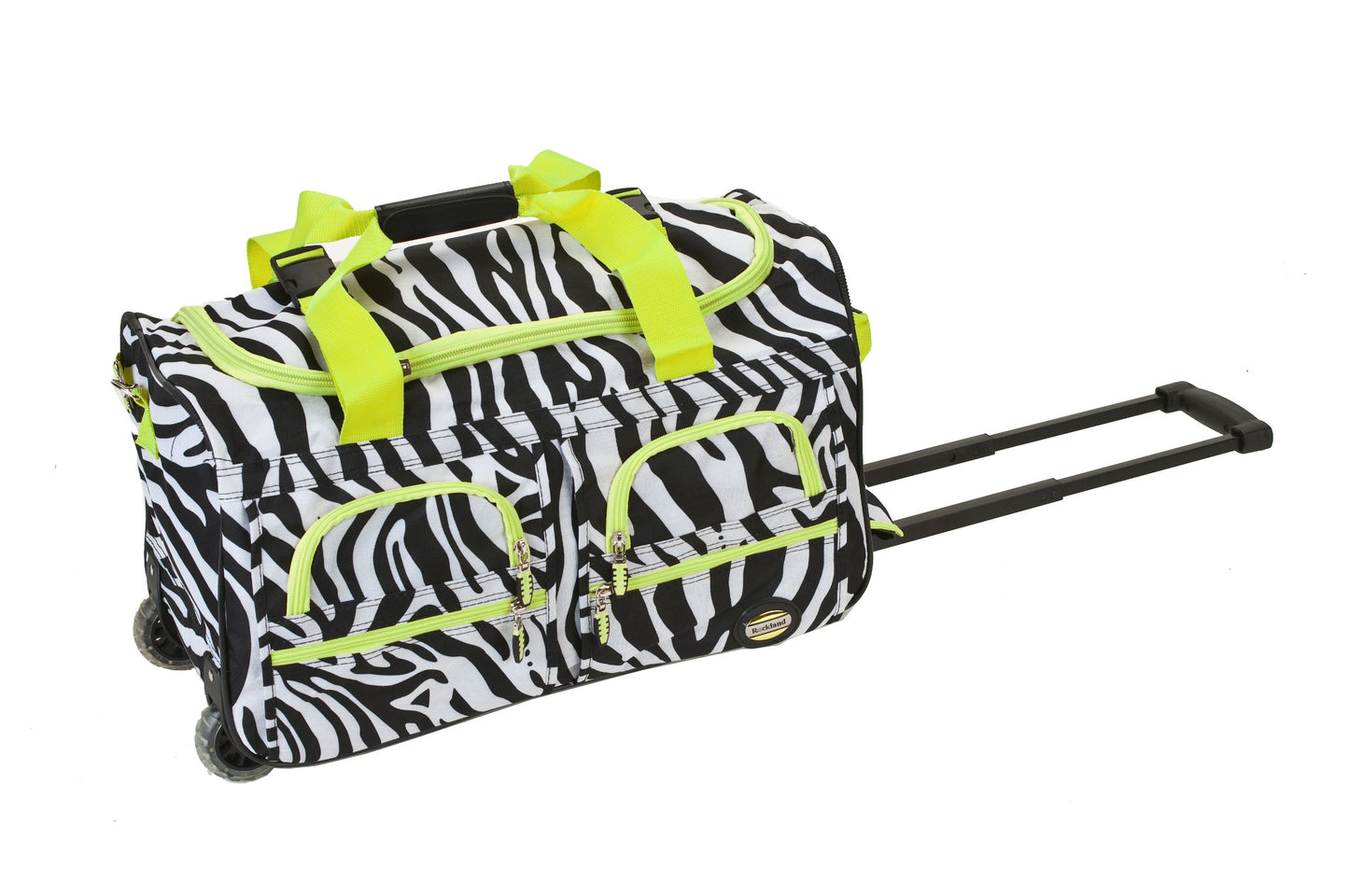 Equipaje Hardside Rockland LIMEZEBR con Ruedas Giratorias Expandibles