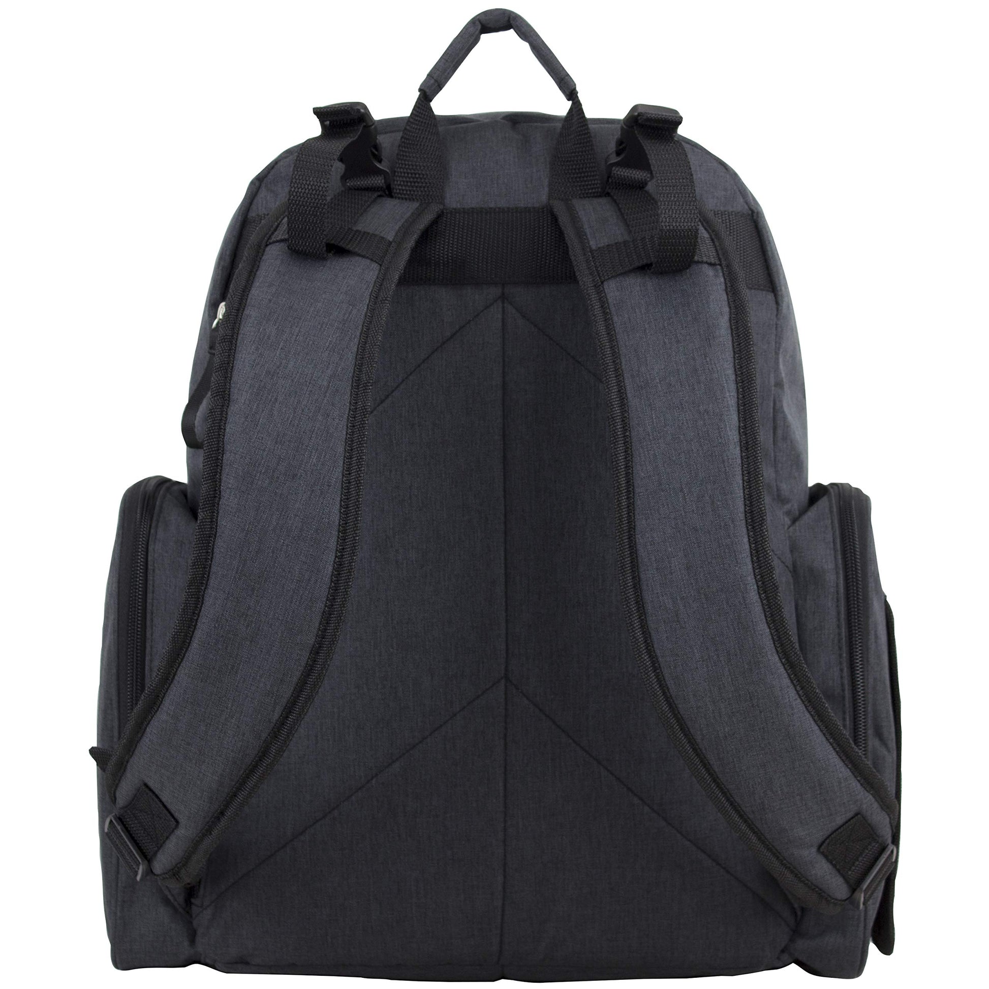 BODHI Baby mochila multifuncional para pañales con cambiador extraíble, unisex, para mamás y papás, Negro (Black Chambray)