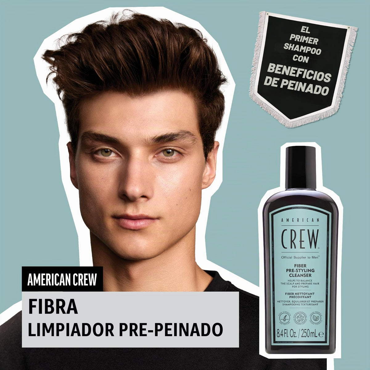 American Crew Shampo Fiber añade Fuerza y Textura al cabello 250ml