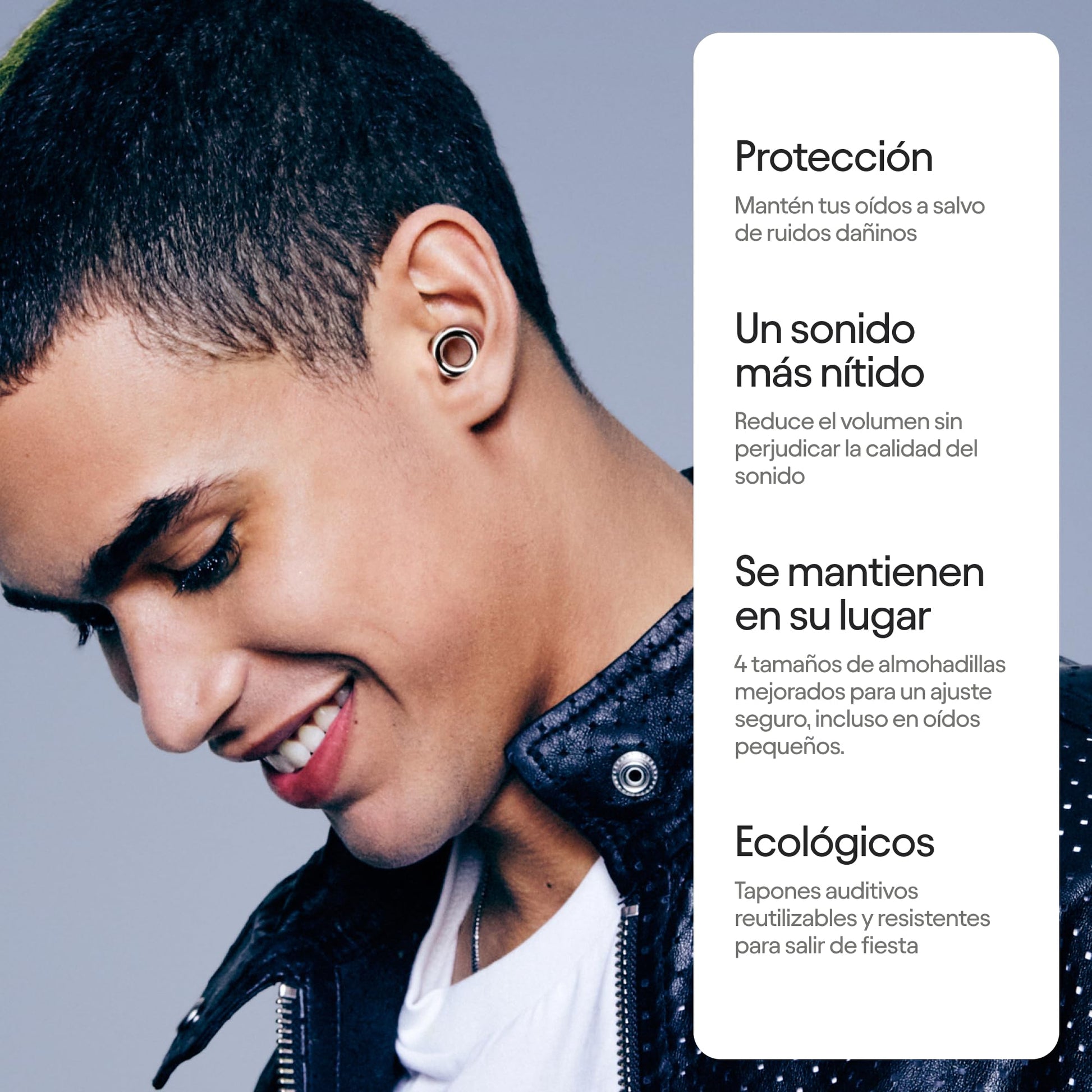 Loop Experience 2 Tapones auditivos – Protección auditiva certificada para conciertos y festivales, eventos en vivo, deportes, DJ y vida nocturna – Tapones auditivos con reducción de ruido de 17 dB