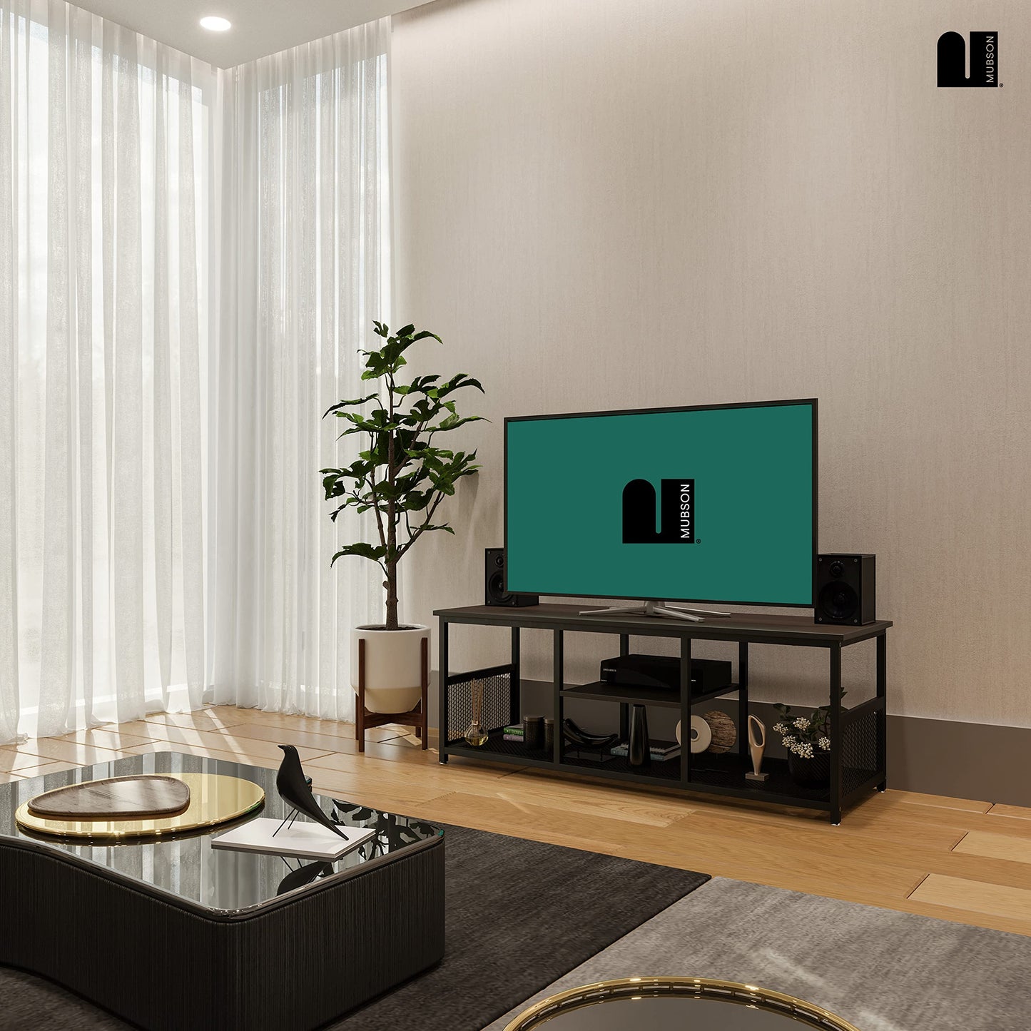 Mueble para TV MUBSON Vondel Roble con 3 Repisas
