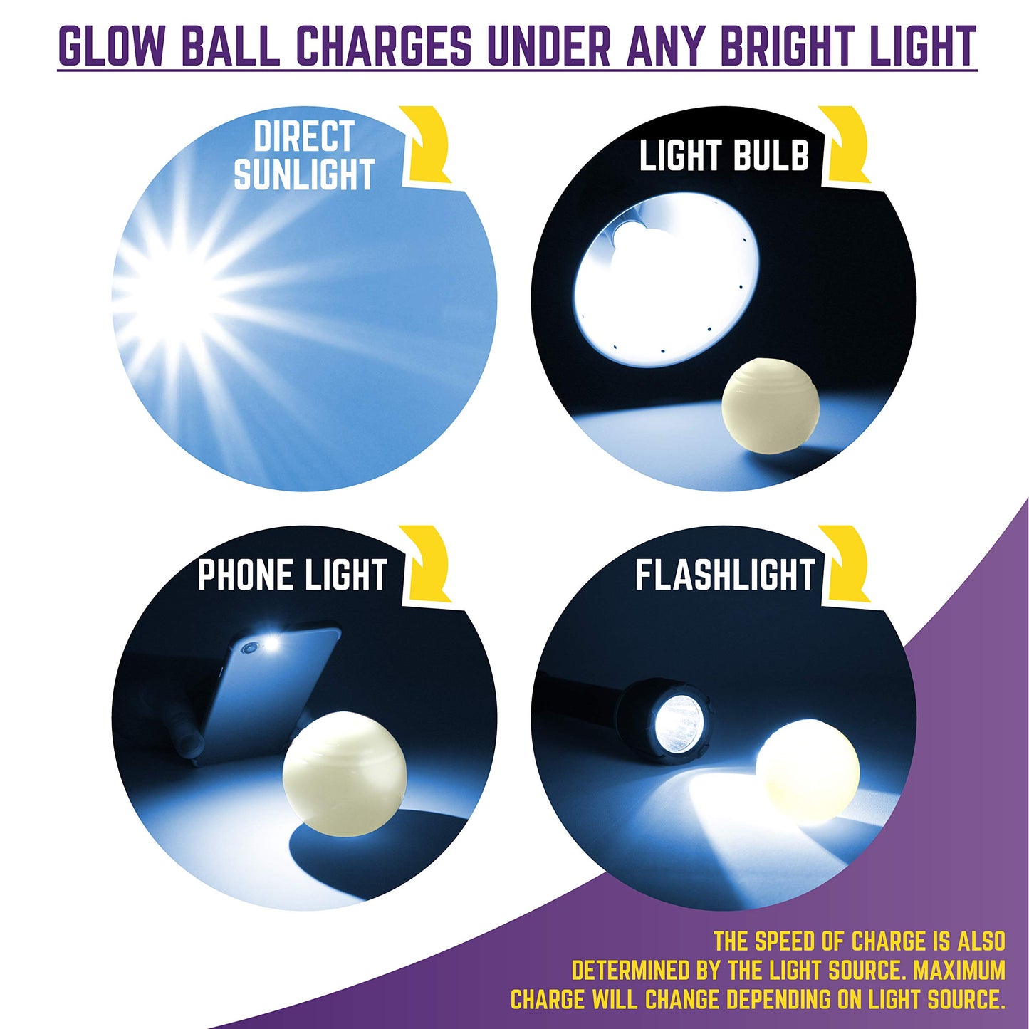 Chew King Ball, 2 Piece Glowing Fetch Ball, Dog Ball Toys, Fits Ball Launcher