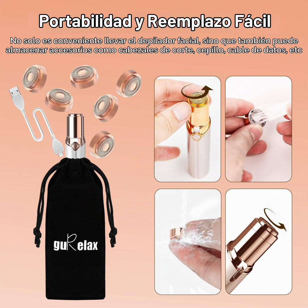 Cabezales de repuesto para el acabado Touch Flawless Facial removedor de vello para mujeres Gen 2, cabezales de repuesto para depilación impecable