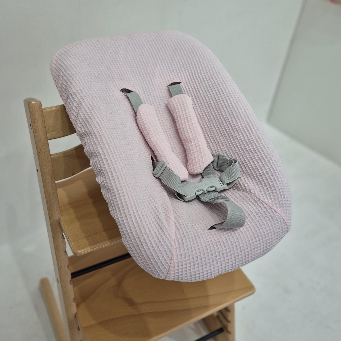 Gembebe - Juego de sábanas de algodón compatible con Stokke Tripp Trapp para recién nacido (rosa bebé)