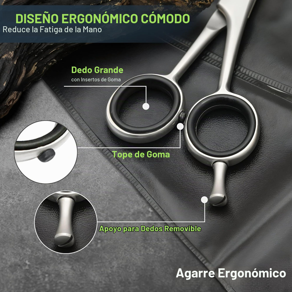 Ruvanti Tijeras profesionales para cortar el cabello - Cuchillas afiladas Tijeras para el cabello / Tijeras de peluquero / Tijeras para bigote - Tijeras para el cabello de acero inoxidable J2 - 6.5 "- Tijeras para corte de cabello / peluquería para niños,