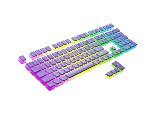 Teclas Ranked Pudding PBT Lavanda Diseño Translúcido para Teclado Mecánico RGB ANSI e ISO