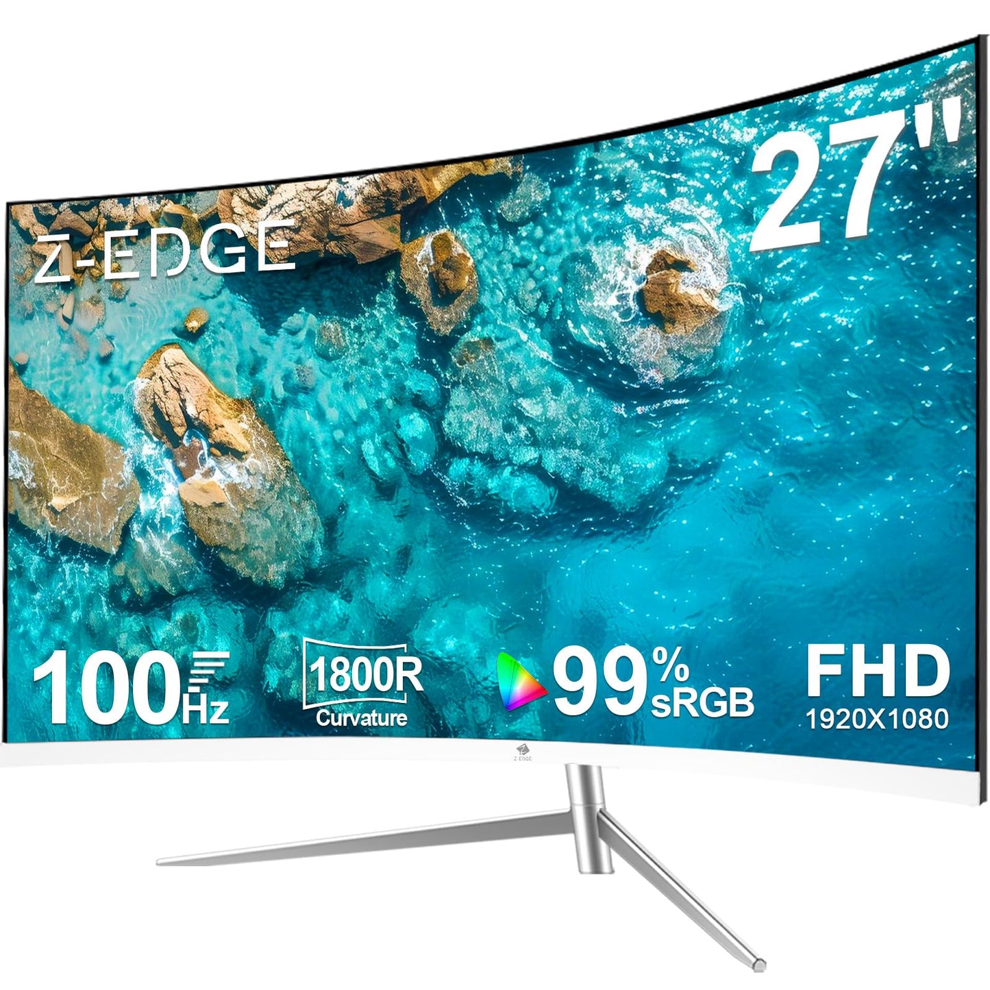 Monitor Curvo Z-EDGE Negro Mate Full HD 1080P 100Hz VA 27 Pulgadas