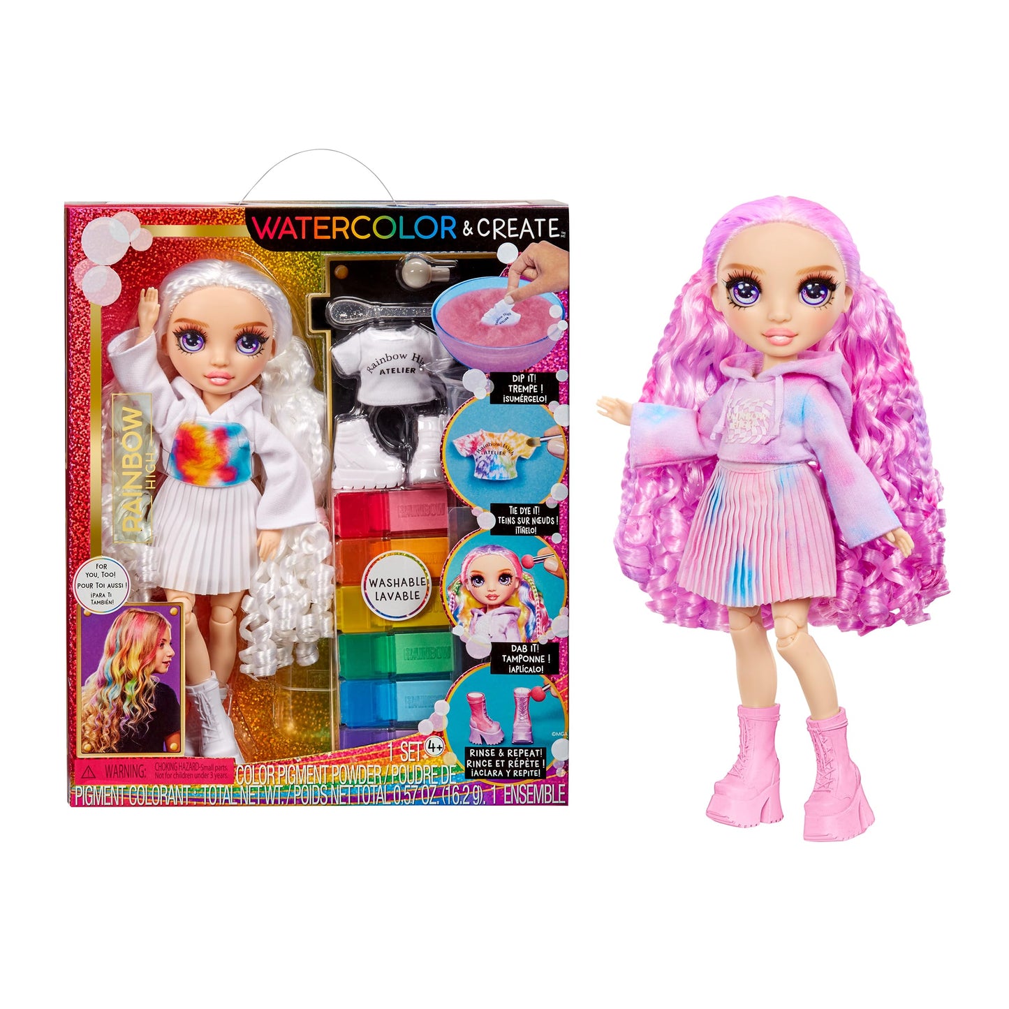 Muñeca Rainbow High Ojos Morados para Personalizar y Diseñar Ropa y Cabello para Mujer