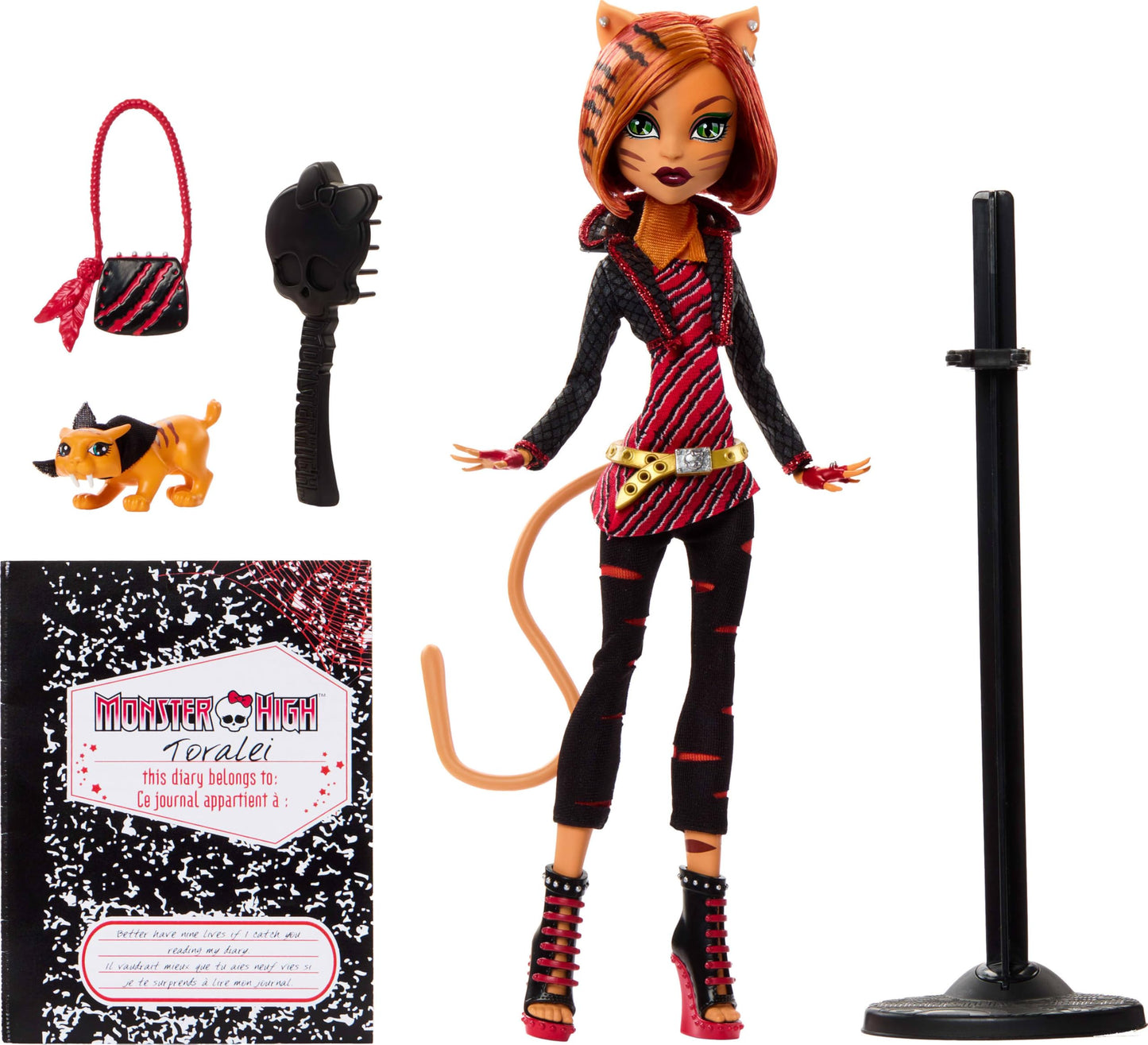 Muñeca Monster High Boo-riginal Creeproduction Toralei Reproducción Coleccionable con Soporte y Diario