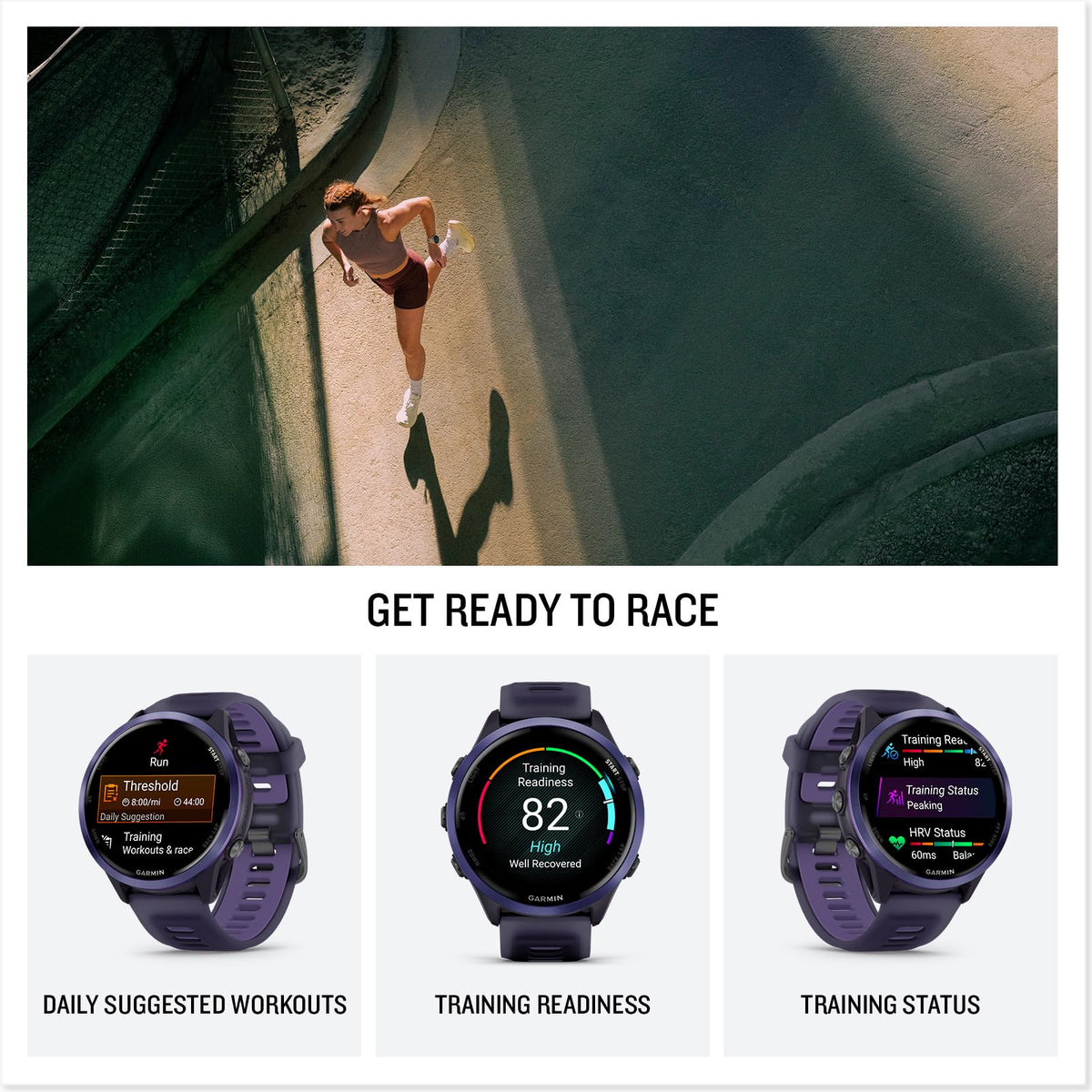 Reloj Inteligente Garmin Forerunner 570 Imperial Purple Indigo con GPS Avanzado para Correr y Triatlón