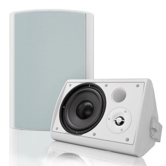 Herdio Bluetooth Bocinas para Exterior, 6,5 Pulgadas 400W Altavoces para Exteriores, Impermeable, Amplificador Superior, Amplia Cobertura De Sonido Estéreo, para Patio, Terraza, Patio Trasero (Blanco)