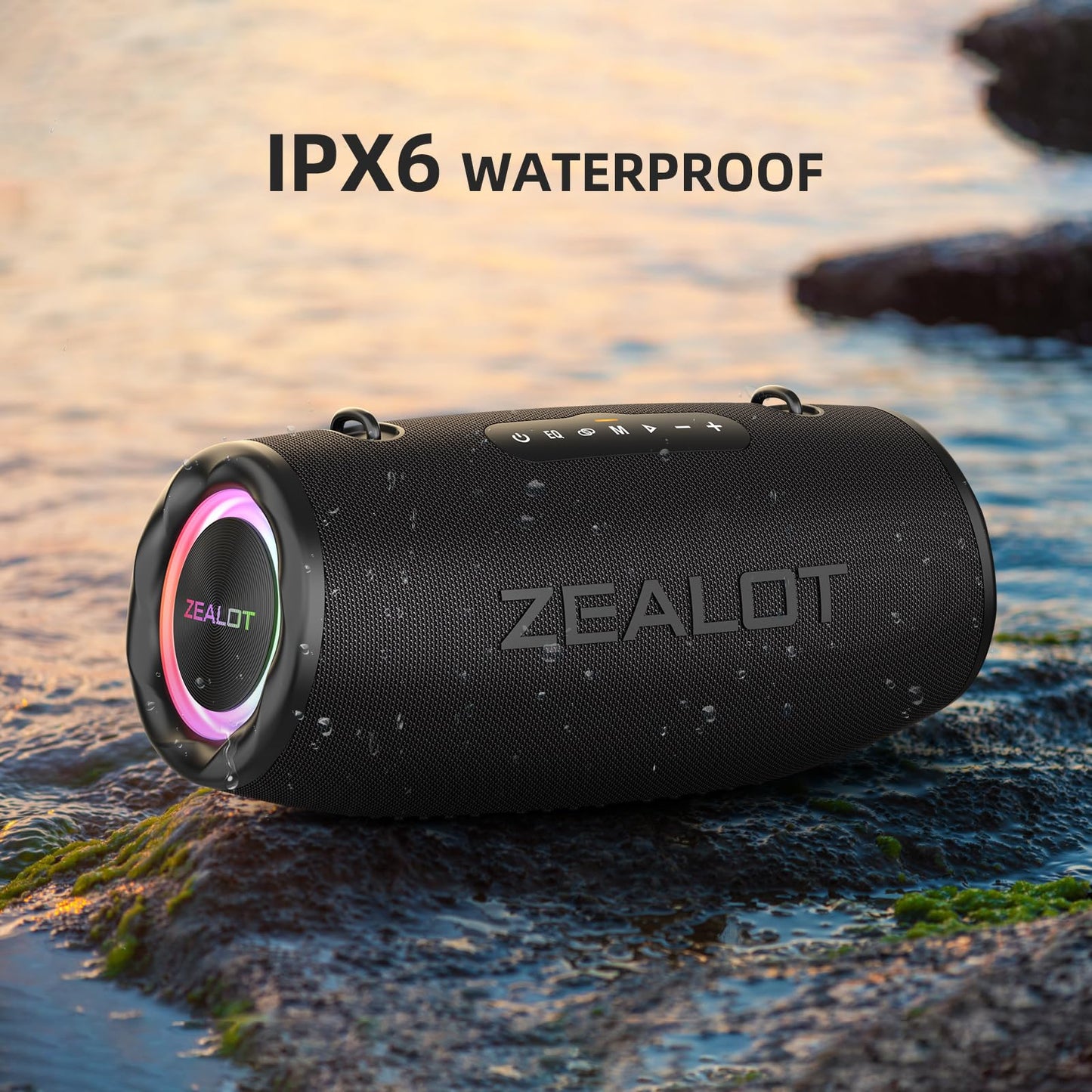 ZEALOT S87 Altavoz Bluetooth: 80W de Potencia, Resistente al Agua IPX6, 3 Efectos de Sonido, reproducción de 20 Horas (Azul)