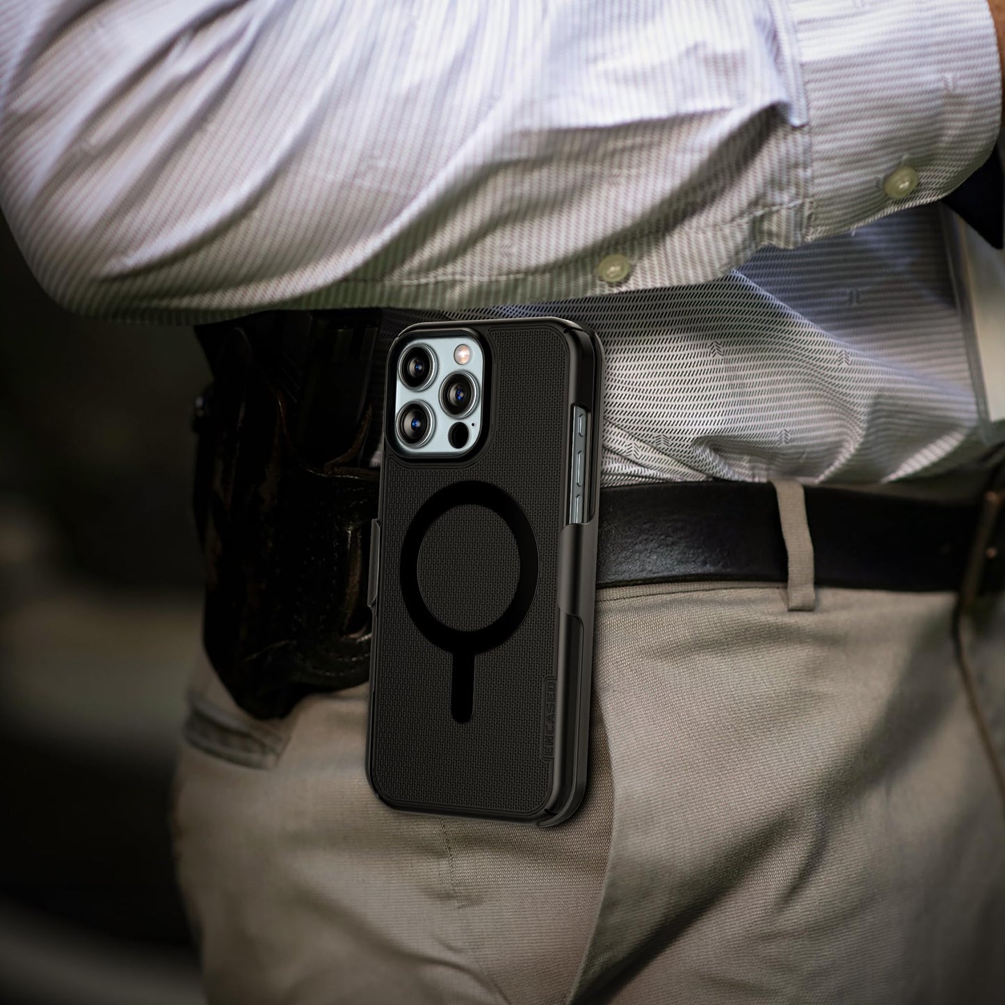 Funda con Clip para Cinturón Encased iPhone 16 Pro MAX Ultra delgada Compatible con MagSafe Serie Slimline