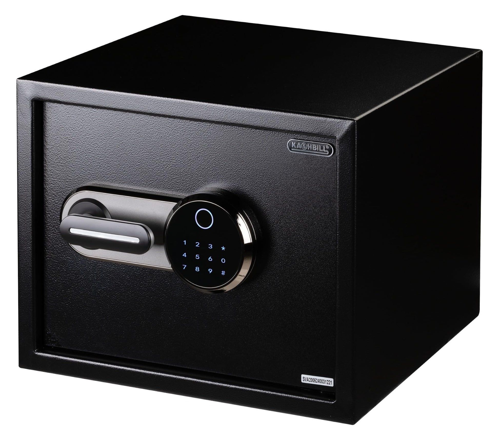 KASHBILL Caja Fuerte Biométrica Touch Grande 30x38x30 cm Modelo CFBT03 Con Cierre de Huella Digital, Panel Touch y Llave de Emergencia, Seguridad Avanzada para Hogar y Oficina caja fuerte grande