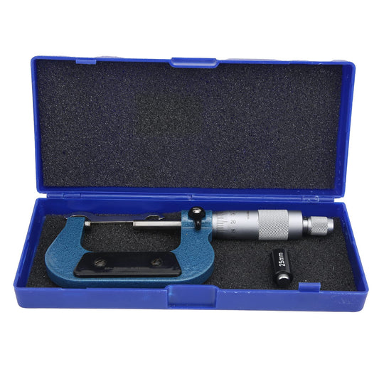 FTVOGUE Micrómetro 25-50 Mm / 1-2 Pulg., Calibradores de Medición Exteriores Micrómetro de Estructura Mecánica