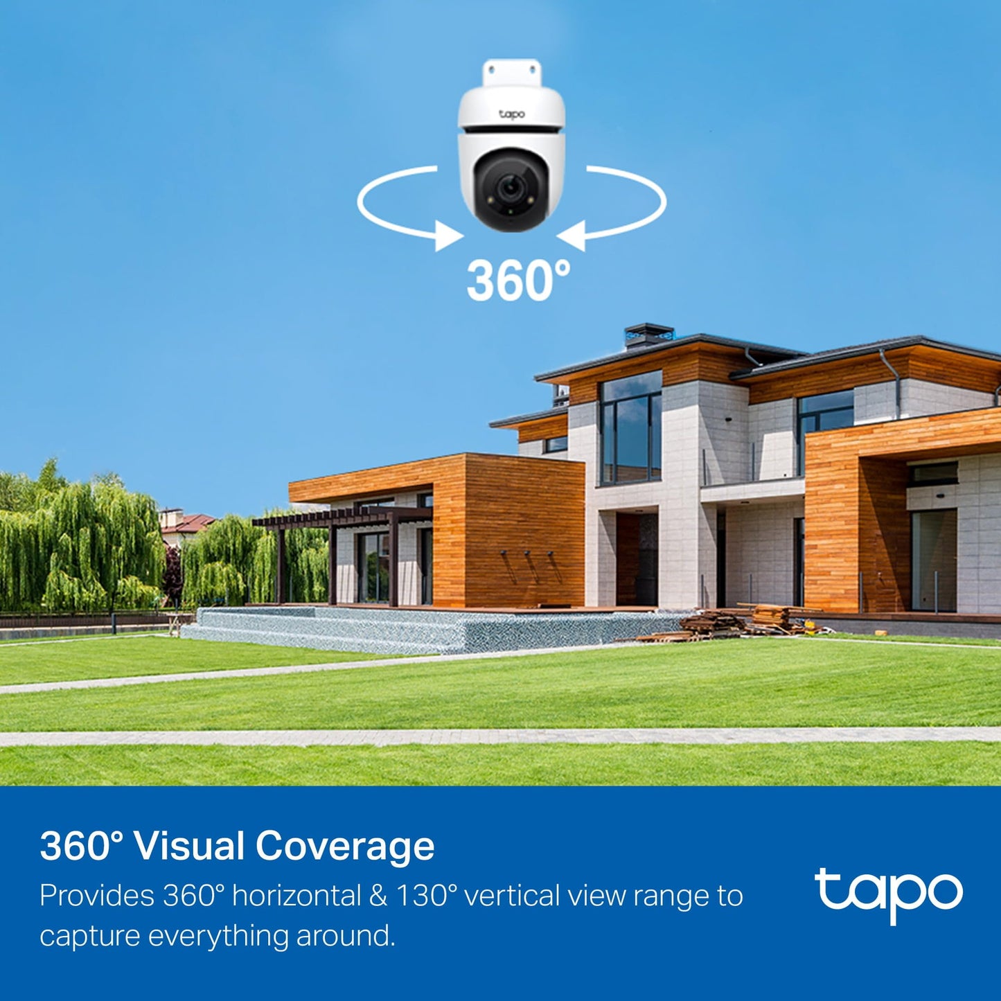 Cámara de Seguridad Wi-Fi TP-Link Tapo Nueva Generación 1080P con Visión Nocturna y Detección de Movimiento para Exteriores