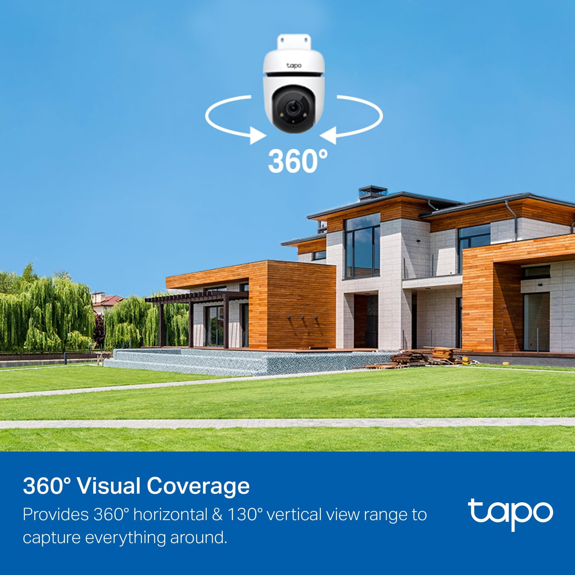 Cámara de Seguridad Wi-Fi TP-Link Tapo Nueva Generación 1080P con Visión Nocturna y Detección de Movimiento para Exteriores