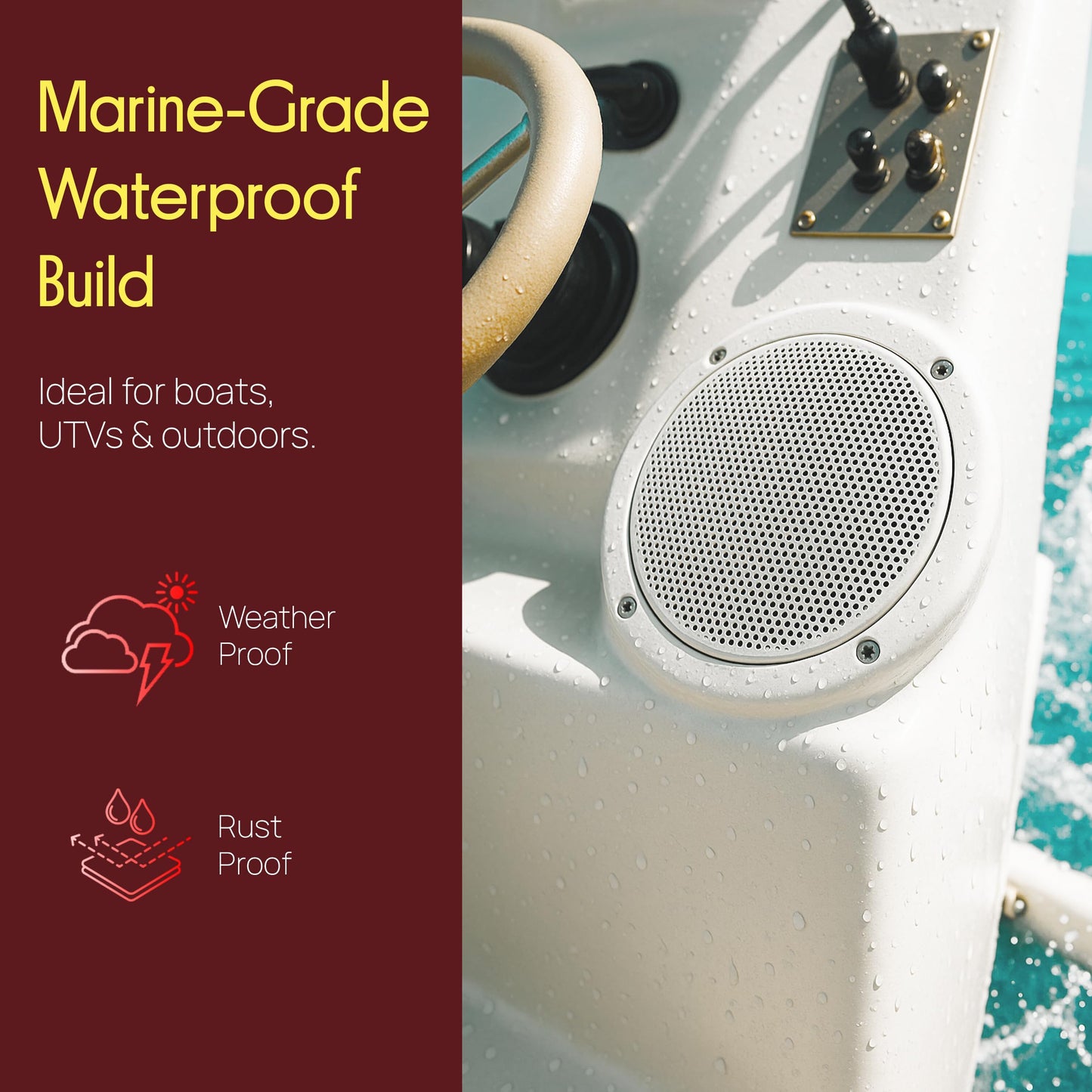Pyramid MDC6 5.25-Inch Marine 100 Watts Dual Cone Waterproof Stereo Speakers