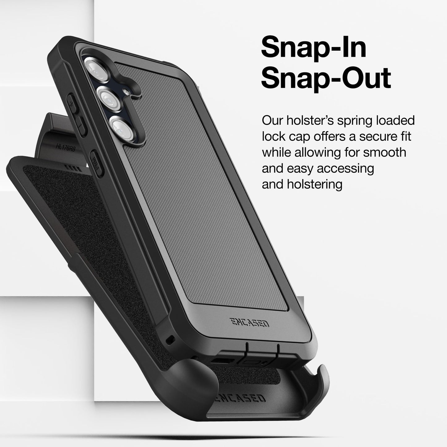 Funda protectora resistente para Samsung Galaxy A35 5G con clip para cinturón y protector de visualización (vidrio templado), color negro