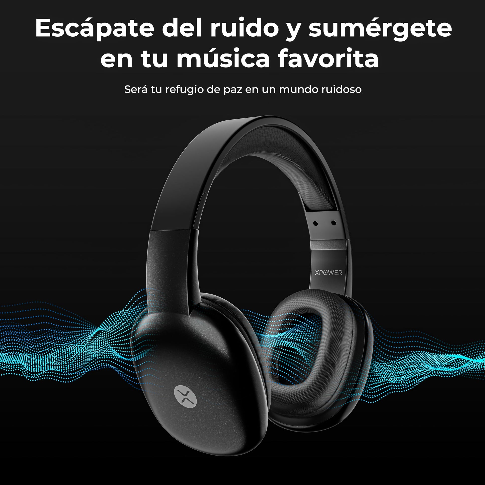 Audífonos De Diadema Inalámbricos XPOWER Azul con Bluetooth y Botones Multifunción