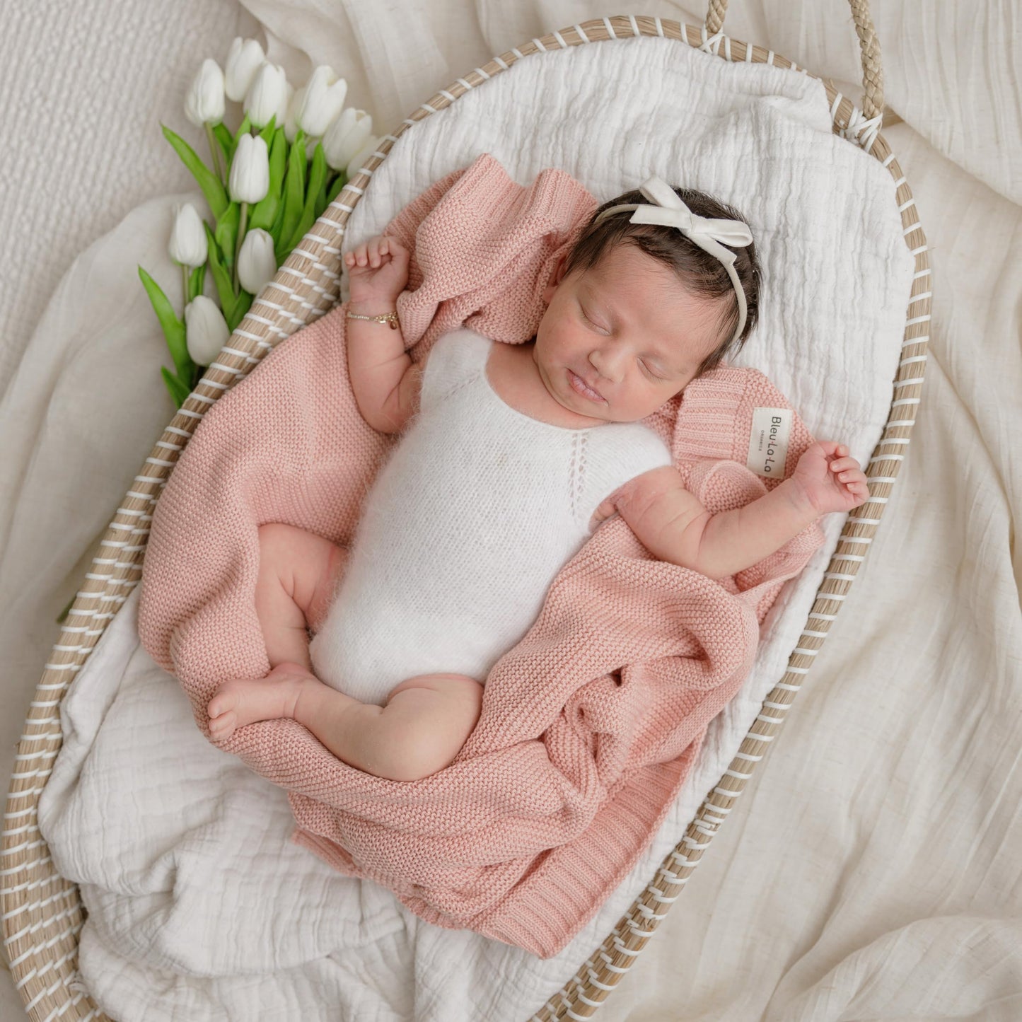 Manta de Algodón Orgánico de Punto para Bebés Niño 100% Algodón Orgánico de Lujo Suave Cálida y Acogedora Manta de Abrazo para Cochecito y Cuna para Recién Nacidos, Bebés e Infantes (Rosa Ruborizado)