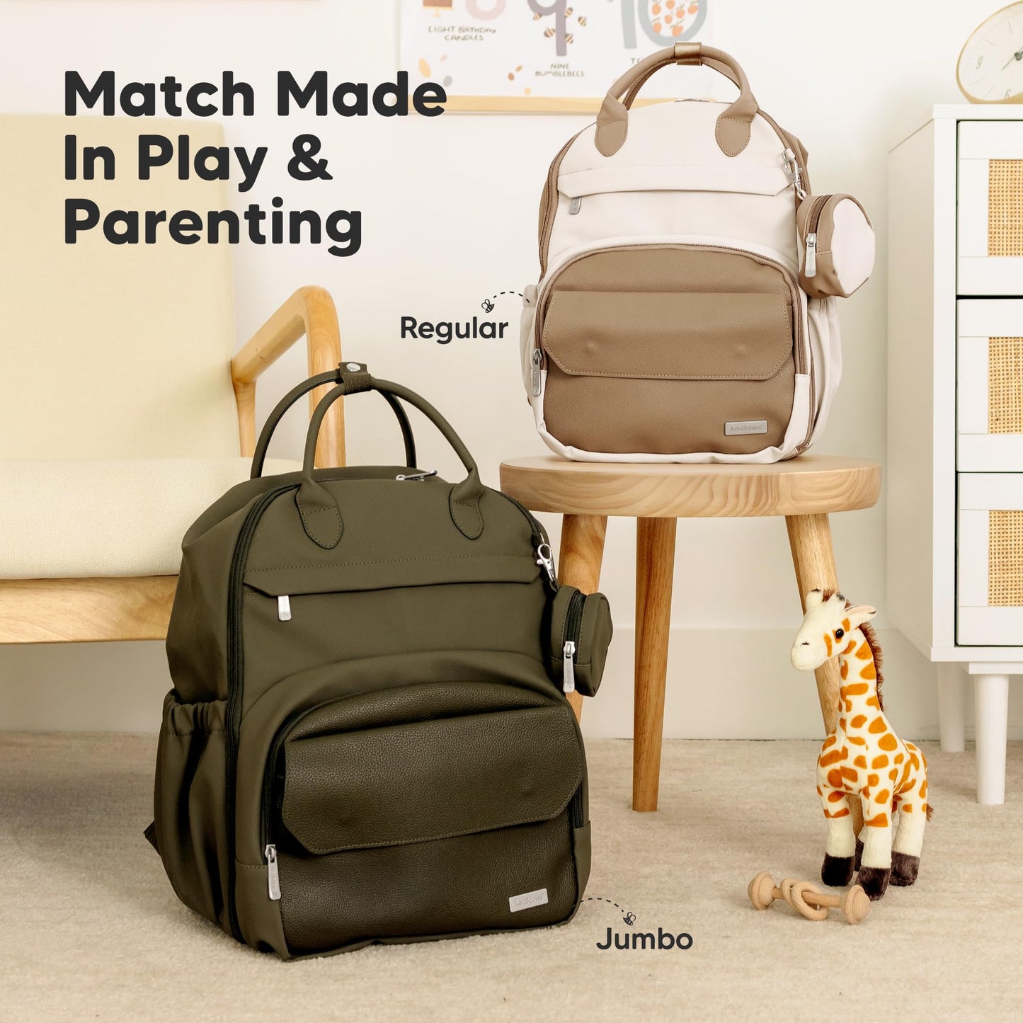 Mochila para pañales – Paquete de pañales de viaje multifuncional, bolsas cambiadoras de maternidad para bebé, capacidad compacta de 18 l, piel sintética, impermeable, unisex, elegante bolsa para