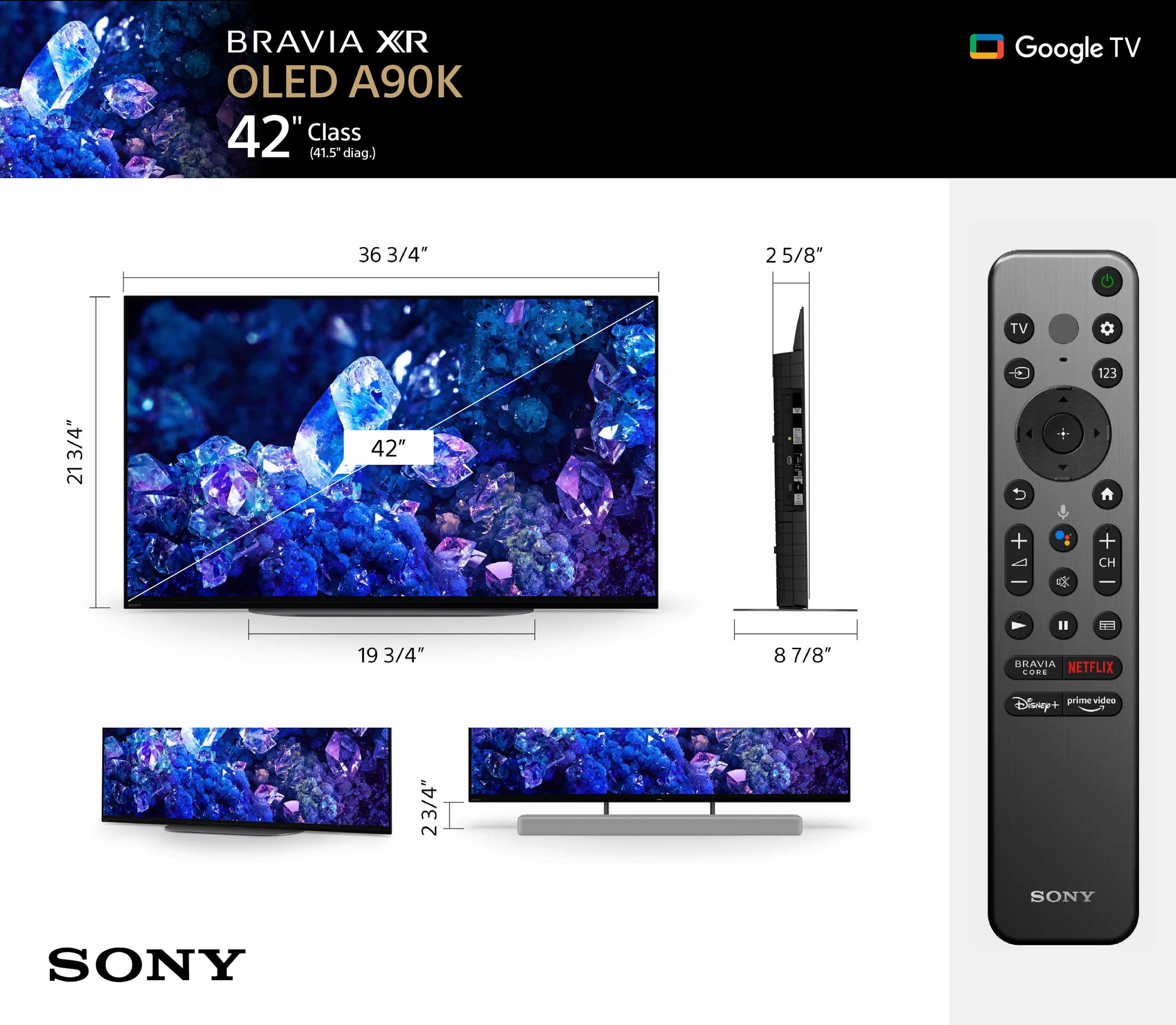 Pantalla OLED 42 Pulgadas Sony BRAVIA Master Series 4K Ultra HD Alto Rango dinámico Modelo 2022