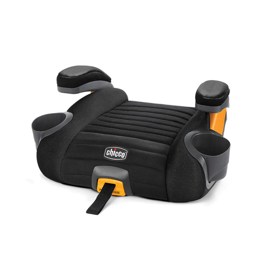Chicco GoFit® Plus Asiento elevador sin respaldo con cierre y cierre de liberación rápida, asiento elevador de viaje para coche, asiento portátil de coche para niños de 40 a 100 libras. | Hierro/Negro
