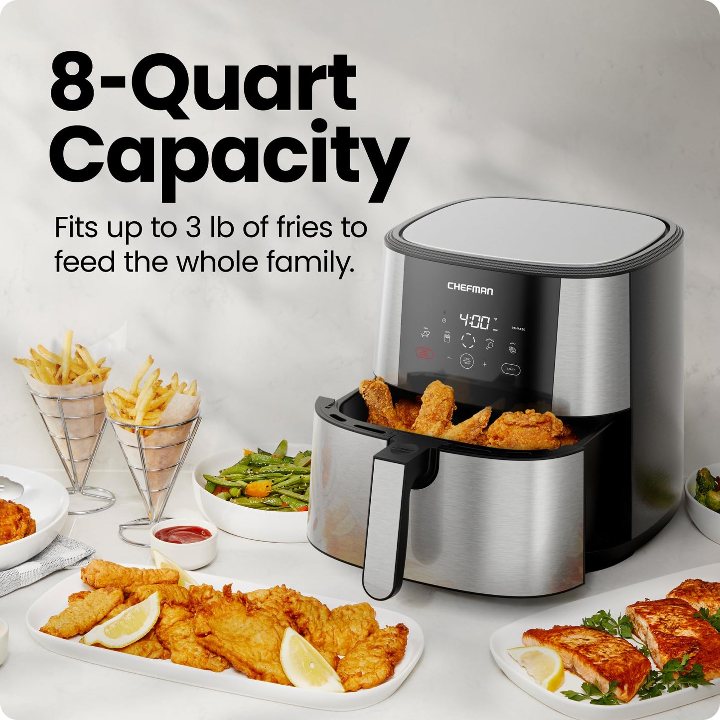 Chefman Freidora de Aire Digital de 7.5 Litros | Fríe sin Aceite | TurboFry | Libre de BPA