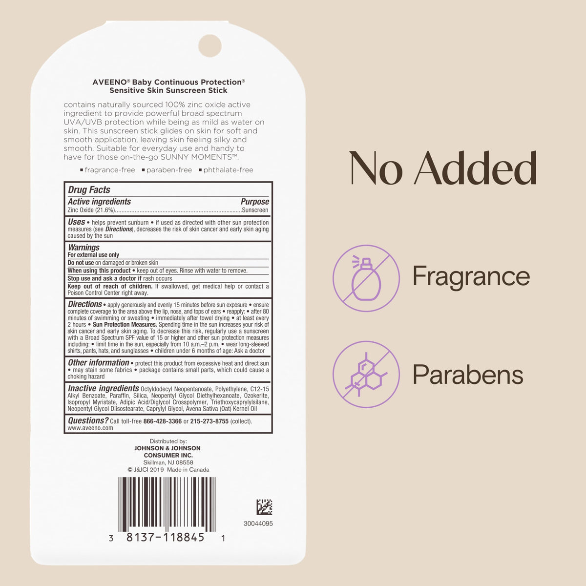 Aveeno Baby Protector Solar Stick SPF 50 para Piel Sensible, 13 g