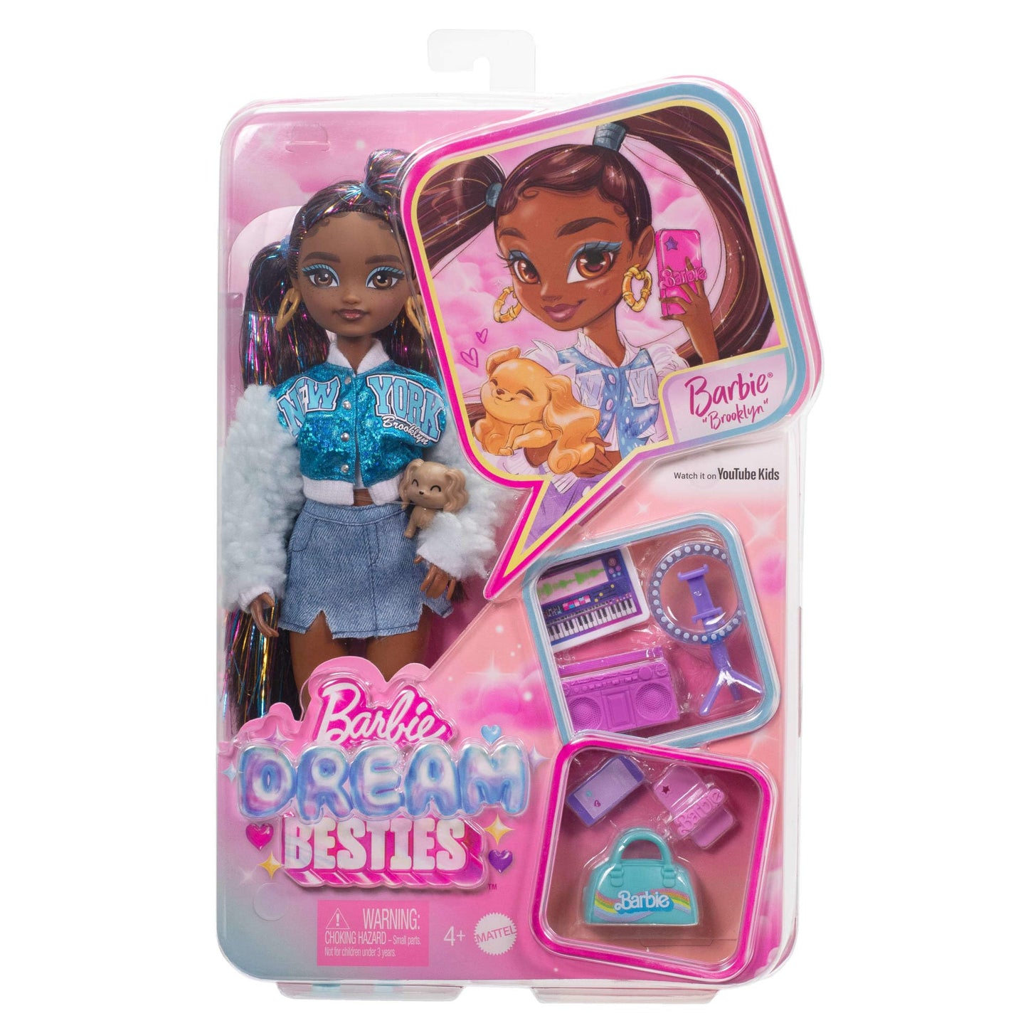 Barbie Dream Besties Muñeca Brooklyn para niñas de 4 años en adelante