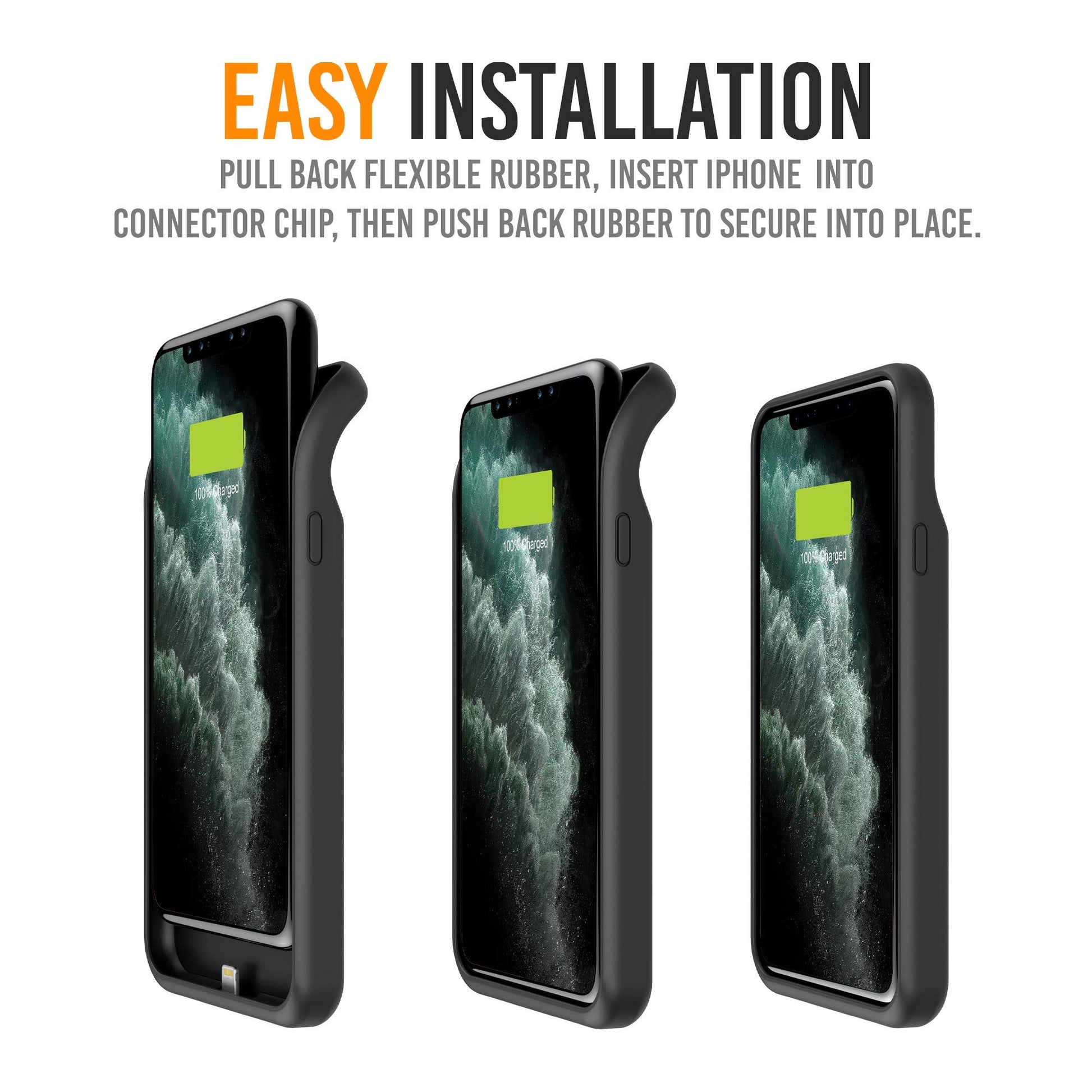 Carcasa con batería para iPhone X compatible con carga inalámbrica QI, Alpatronix BXX 5.8 pulgadas, 4200 mAh delgado estuche con batería recargable, protección cargador portátil para iPhone X [chip certificado por Apple; iOS 11+], Negro